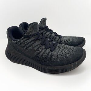 Nike Lunarepic Flyknit 2 Women's Running Shoes 863780-004 Black Gray Sz 7 US